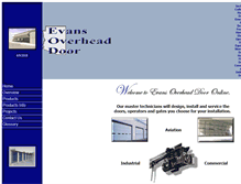 Tablet Screenshot of evansoverheaddoor.com